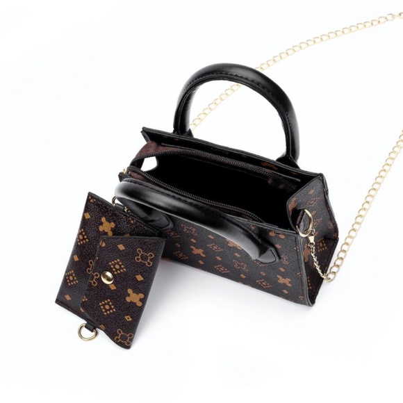 Geometric Print Satchel Bag With Crossbody Bag - Picture 6 of 6